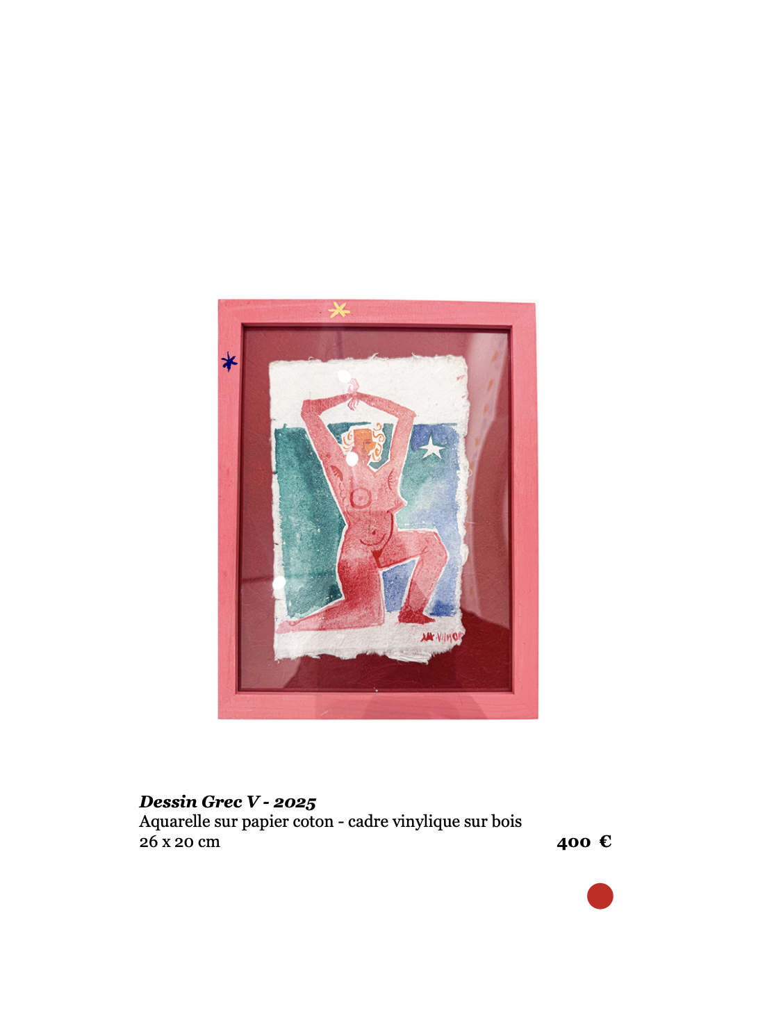 Xavier de Vilmorin, Dessin Grec V, Exposition Naitre à soi, H.D Galerie, 45 rue Vivienne, Paris 2, novembre 2025 - janvier 2026