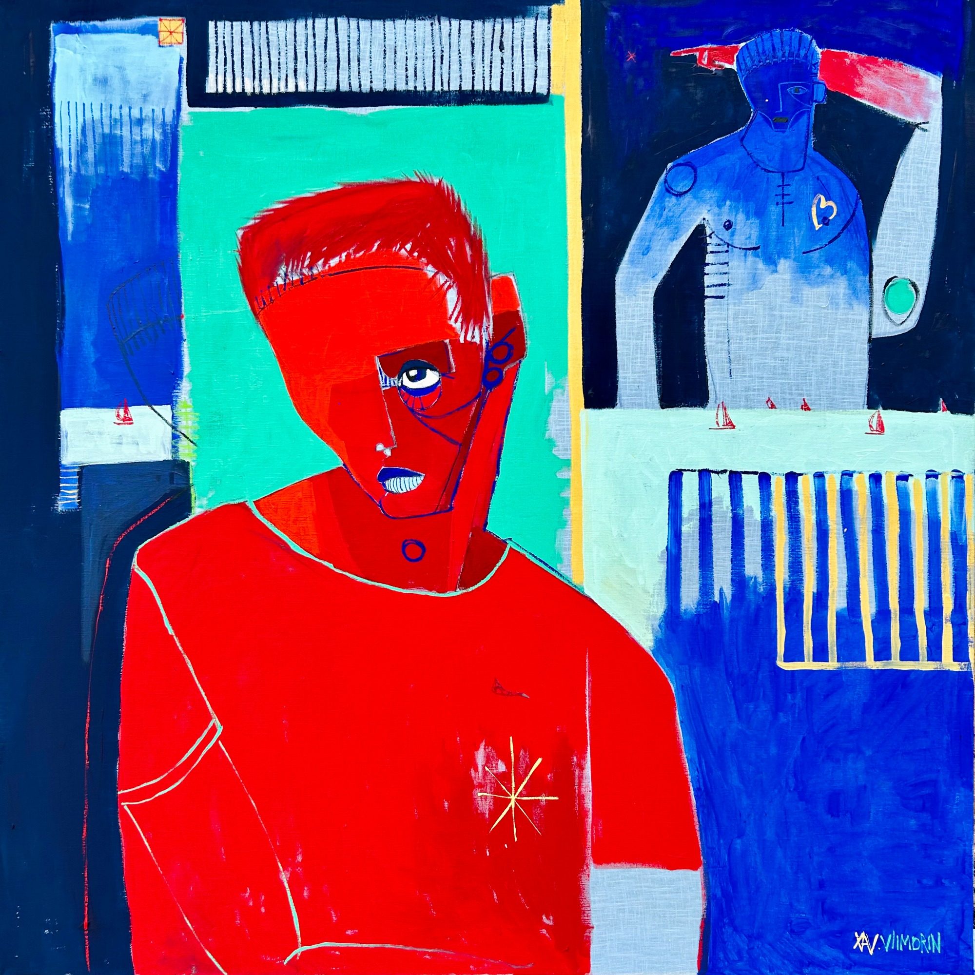 Xavier de Vilmorin – Catalogue des œuvres | H.D Galerie – Moderne Art Fair 2026 Œuvres originales de Xavier de Vilmorin, peintures contemporaines sur toile et tissu présentées par H.D Galerie à la Moderne Art Fair 2026
