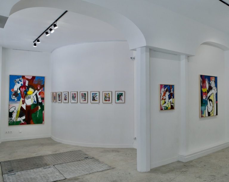 Accrochage de l'exposition Diary of madman par l'artiste Silvio Mildo, Mai 2025, H.D Galerie, 45 Rue Vivienne, Paris 2 Accrochage de l'exposition Diary of madman par l'artiste Silvio Mildo, Mai 2025, H.D Galerie, 45 Rue Vivienne, Paris 2