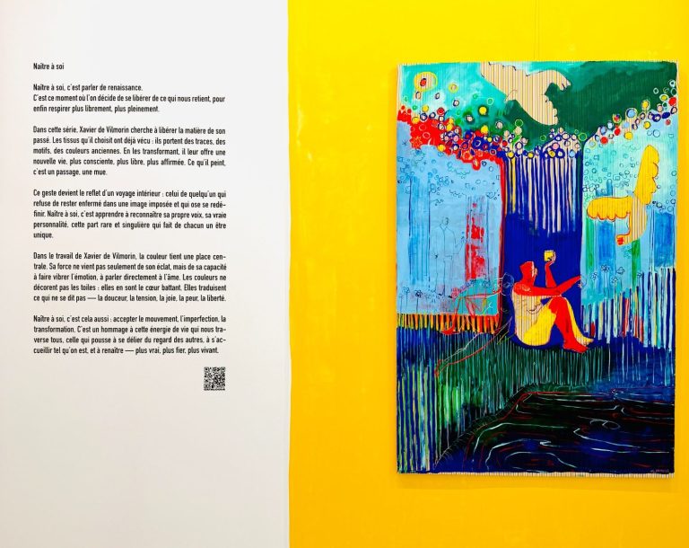 Xavier de Vilmorin, exposition Naître à soi, oeuvre le tzmps d'une pause, H.D Galerie Paris, 45 rue Vivienne,Paris 2,Novembre- décembre 2025