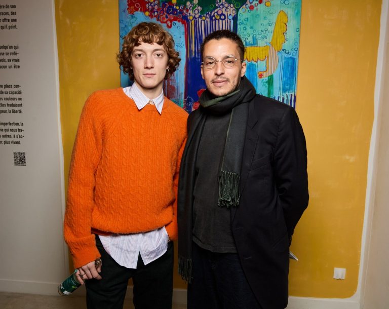 Hamza Djelassi et Xavier de Vilmorin, Vernissage de l'exposition Naître à soi, H.D Galerie Paris, 45 rue Vivienne, PARIS 2