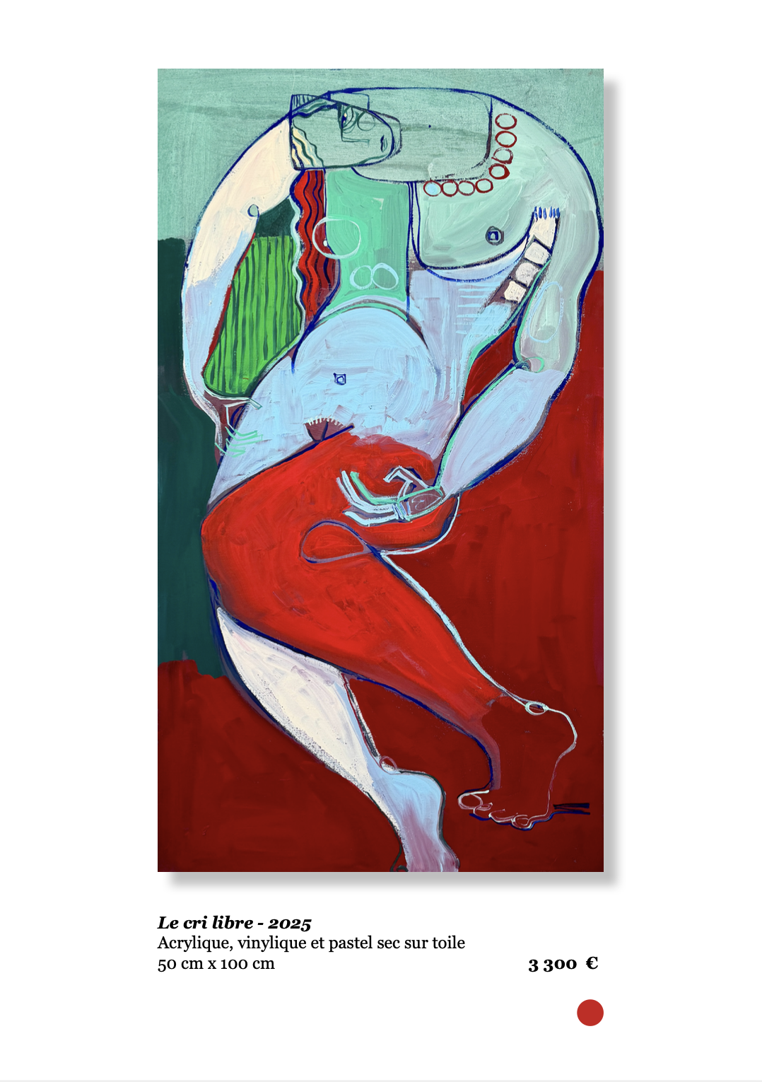 Xavier de Vilmorin, Le cri libre, Exposition Naitre à soi, H.D Galerie, 45 rue Vivienne, Paris 2, novembre 2025 - janvier 2026