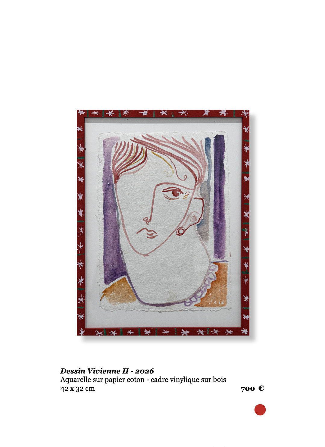 Xavier de Vilmorin, Dessin Vivienne III, Exposition Naitre à soi, H.D Galerie, 45 rue Vivienne, Paris 2, novembre 2025 - janvier 2026