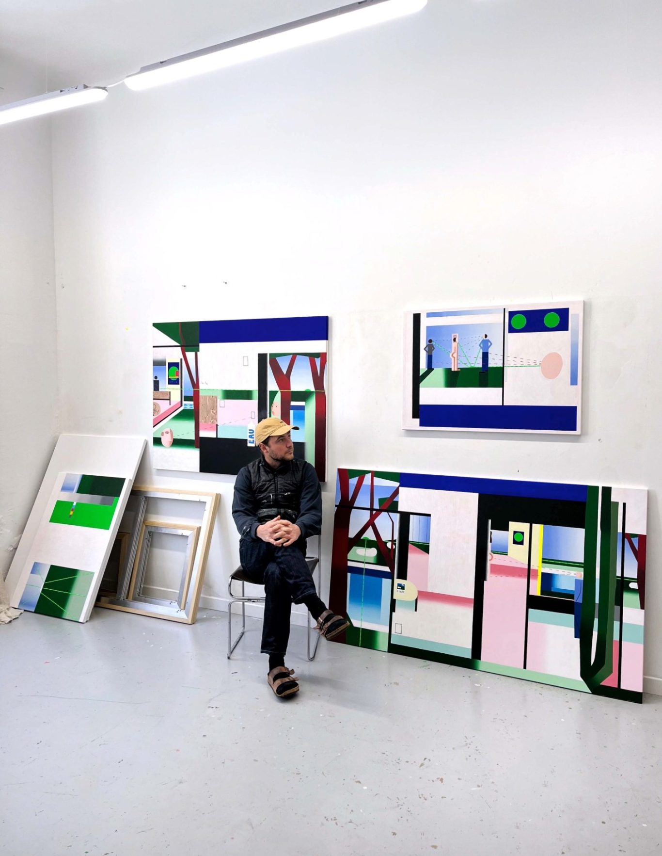 Portrait de l'artiste Robin Obitz, présenté à H.D Galerie, Exposition collective  "Paris - Marseille", 45 Rue Vivienne, Paris 2, Juin 2025