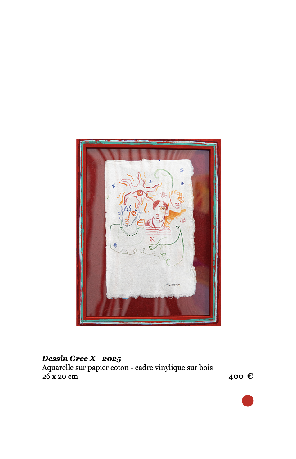 Xavier de Vilmorin, Dessin Grec X , Exposition Naitre à soi, H.D Galerie, 45 rue Vivienne, Paris 2, novembre 2025 - janvier 2026