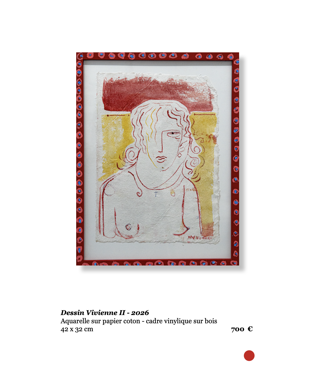 Xavier de Vilmorin, Dessin Vivienne II, Exposition Naitre à soi, H.D Galerie, 45 rue Vivienne, Paris 2, novembre 2025 - janvier 2026