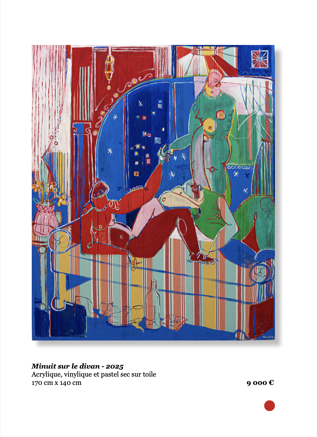 Xavier de Vilmorin, Minuit sur le divan, Exposition Naitre à soi, H.D Galerie, 45 rue Vivienne, Paris 2, novembre 2025 - janvier 2026