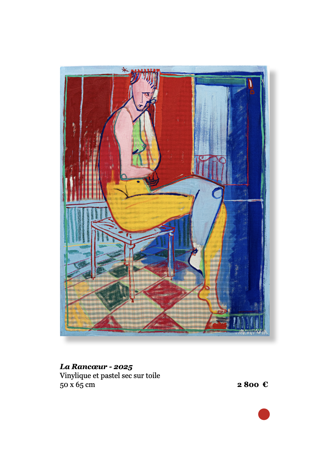 Xavier de Vilmorin, La rancoeur, Exposition Naitre à soi, H.D Galerie, 45 rue Vivienne, Paris 2, novembre 2025 - janvier 2026