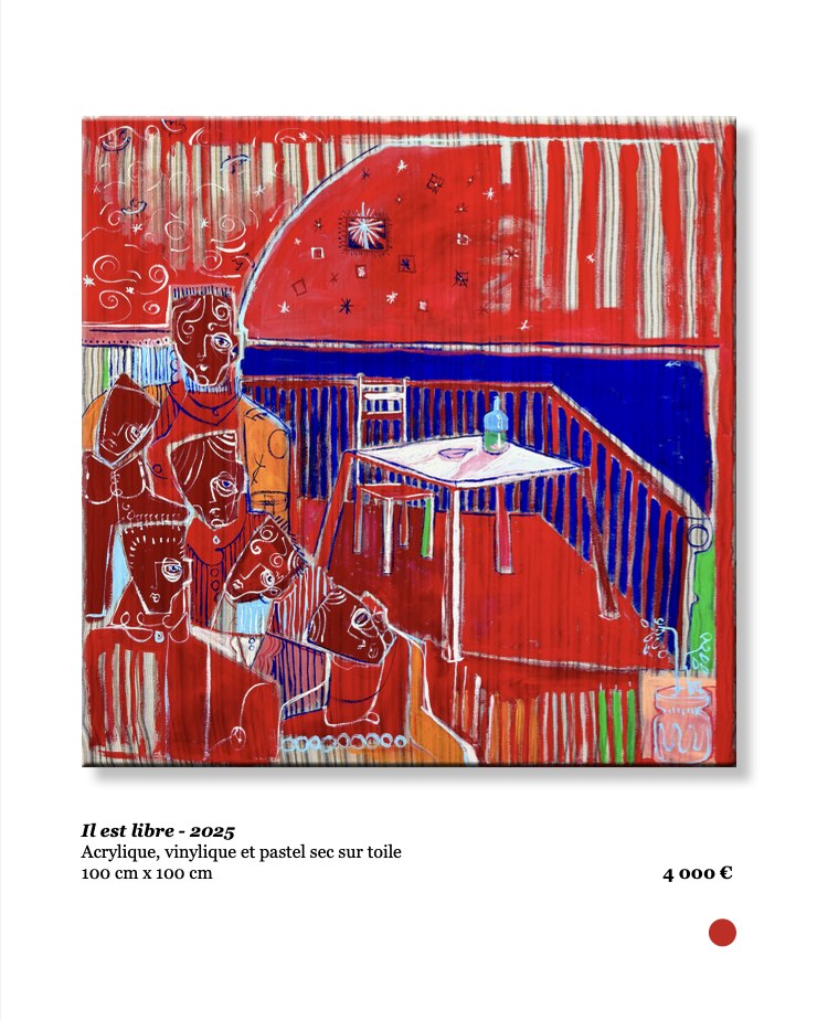 Xavier de Vilmorin, Il est libre, Exposition Naitre à soi, H.D Galerie, 45 rue Vivienne, Paris 2, novembre 2025 - janvier 2026