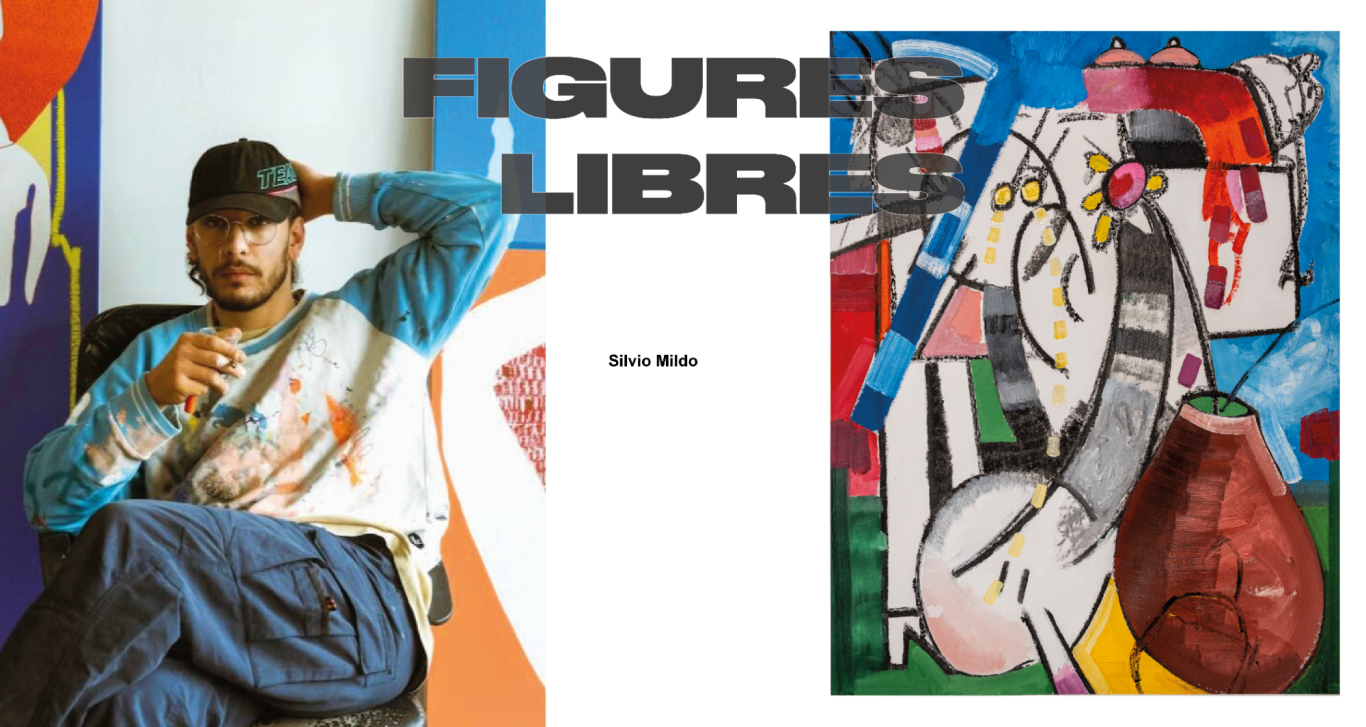 Figures Libres — Flyer exposition collective Flyer de l’exposition collective Figures Libres chez H.D Galerie, avec Christoph & Florin, Riz Riz Rizz, Robin Obitz, Silvio Mildo et Xavier