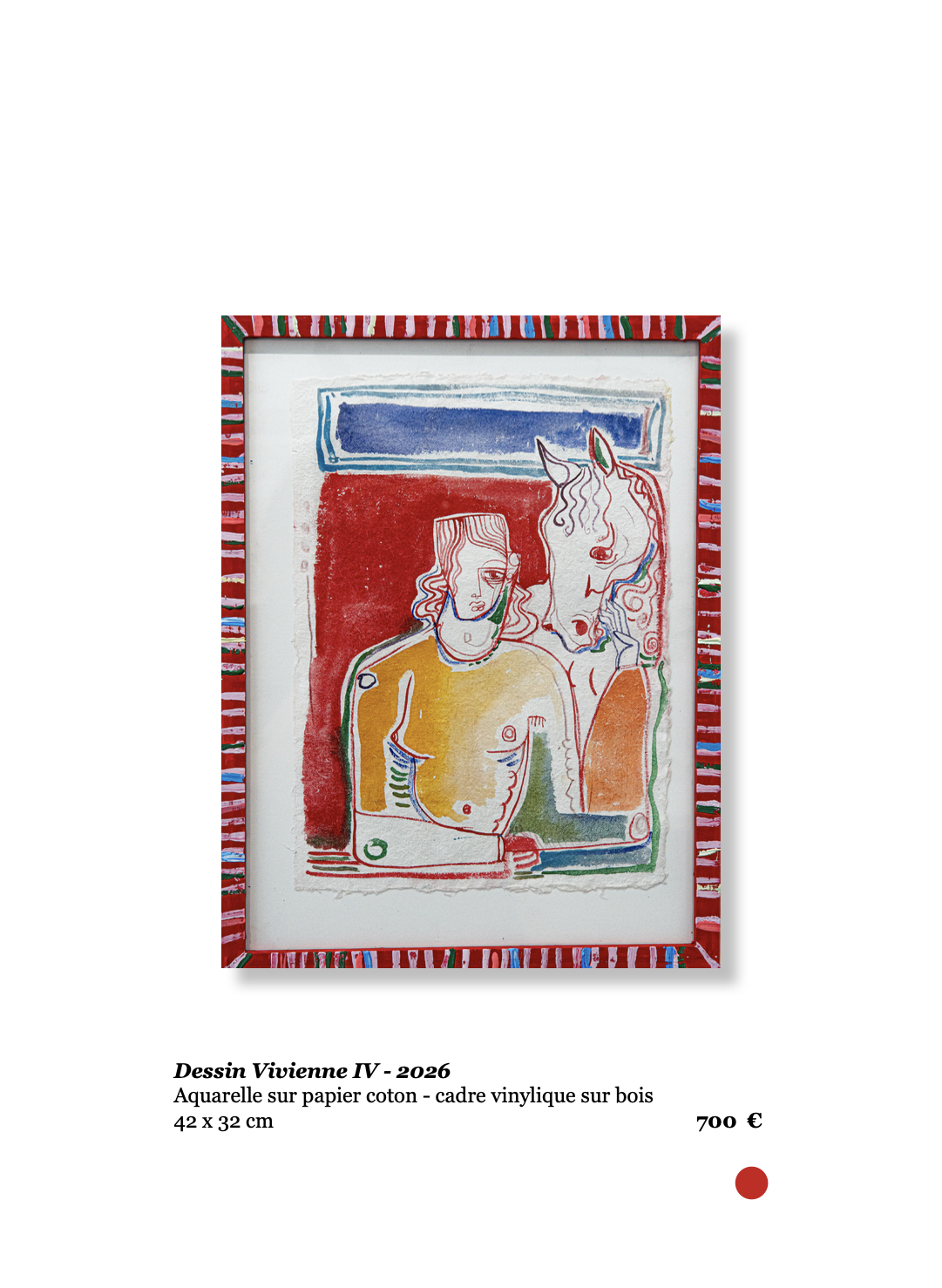 Xavier de Vilmorin, Dessin Vivienne IV, Exposition Naitre à soi, H.D Galerie, 45 rue Vivienne, Paris 2, novembre 2025 - janvier 2026