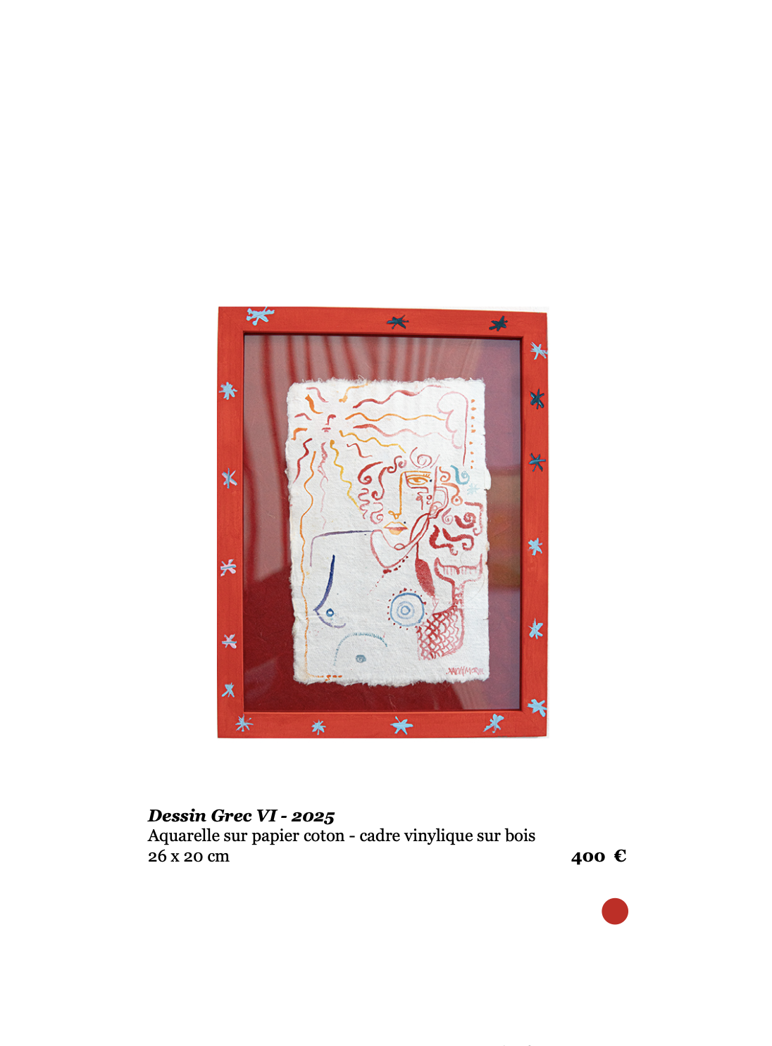 Xavier de Vilmorin, Dessin Grec VI, Exposition Naitre à soi, H.D Galerie, 45 rue Vivienne, Paris 2, novembre 2025 - janvier 2026