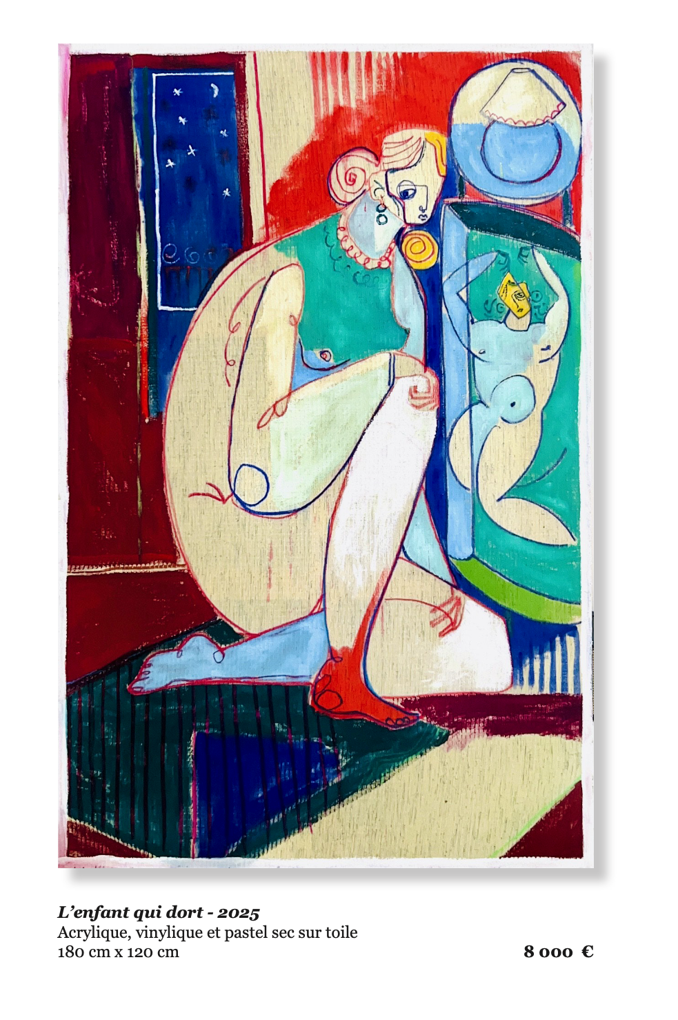 Xavier de Vilmorin, L'enfant qui dort, Exposition Naitre à soi, H.D Galerie, 45 rue Vivienne, Paris 2, novembre 2025 - janvier 2026