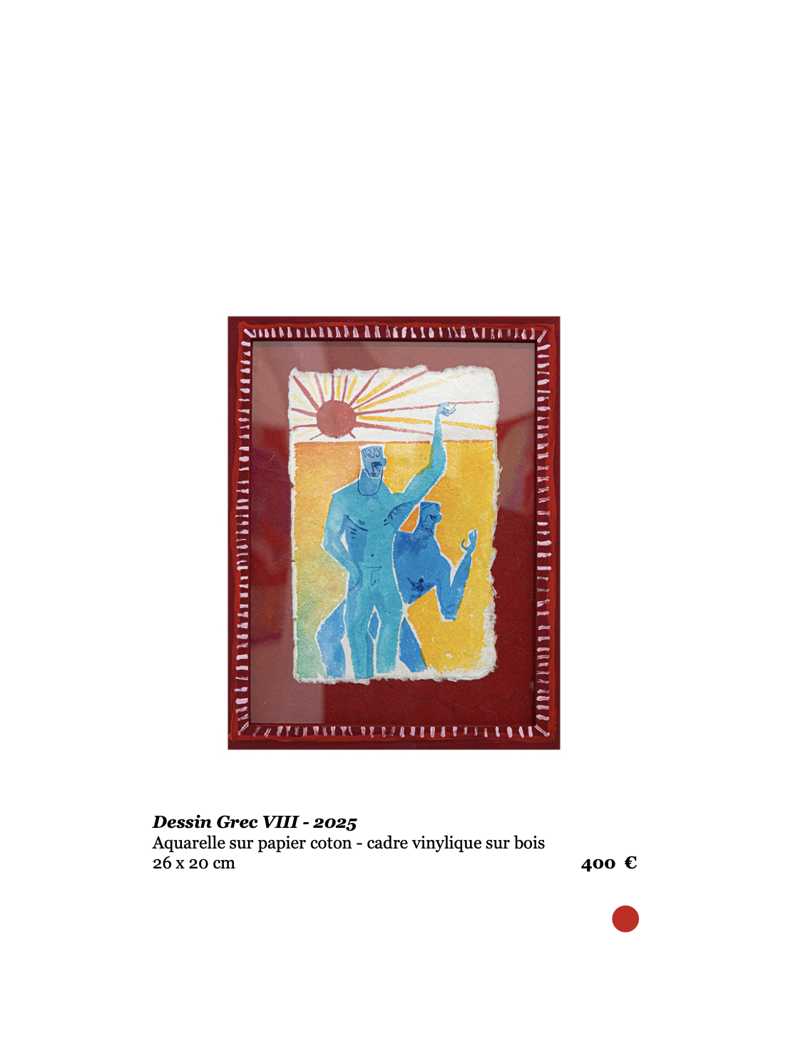 Xavier de Vilmorin, Dessin grec VIII , Exposition Naitre à soi, H.D Galerie, 45 rue Vivienne, Paris 2, novembre 2025 - janvier 2026