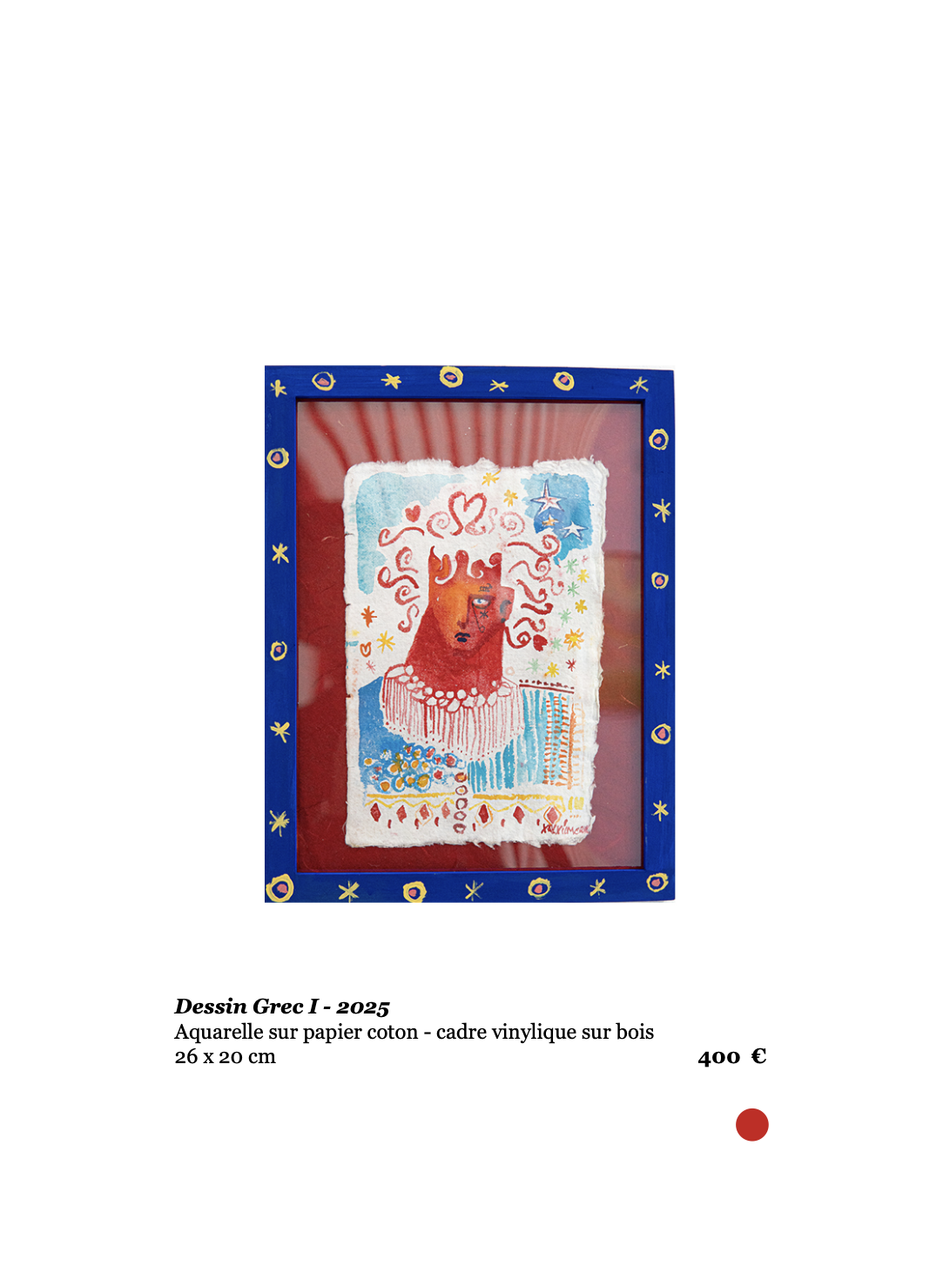 Xavier de Vilmorin, Dessin Grec I, Exposition Naitre à soi, H.D Galerie, 45 rue Vivienne, Paris 2, novembre 2025 - janvier 2026