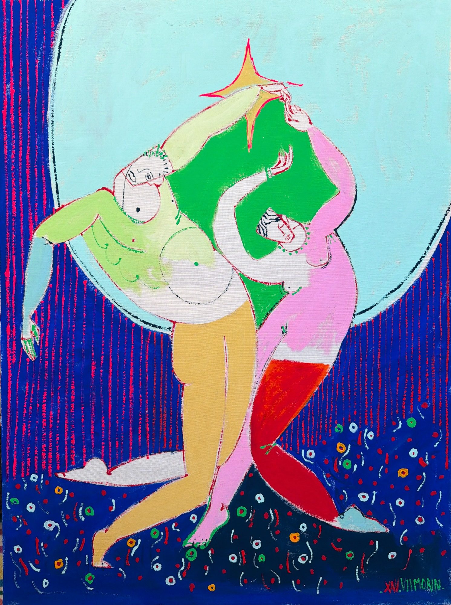 Xavier de Vilmorin – Catalogue des œuvres | H.D Galerie – Moderne Art Fair 2026 Œuvres originales de Xavier de Vilmorin, peintures contemporaines sur toile et tissu présentées par H.D Galerie à la Moderne Art Fair 2026